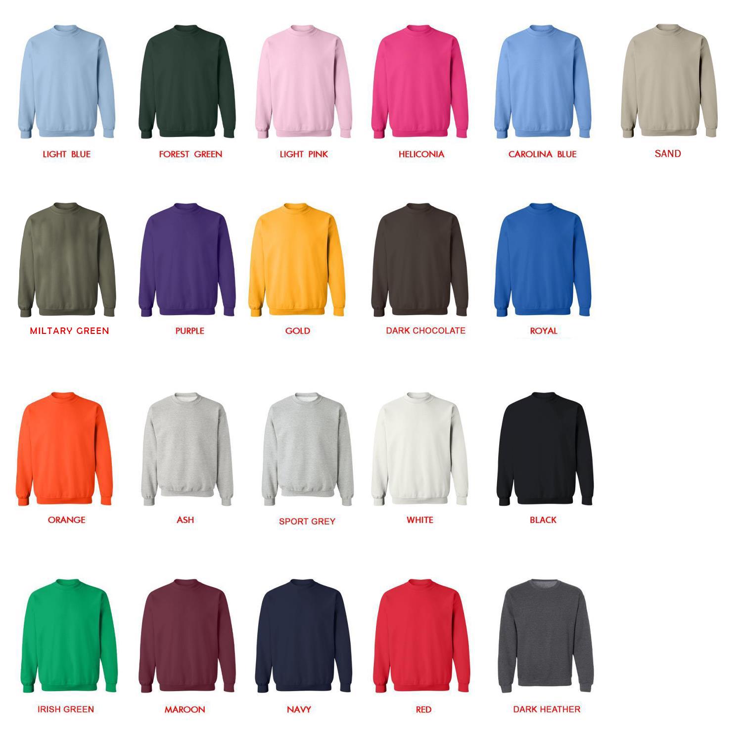 sweatshirt color chart - Sherlock Holmes Shop