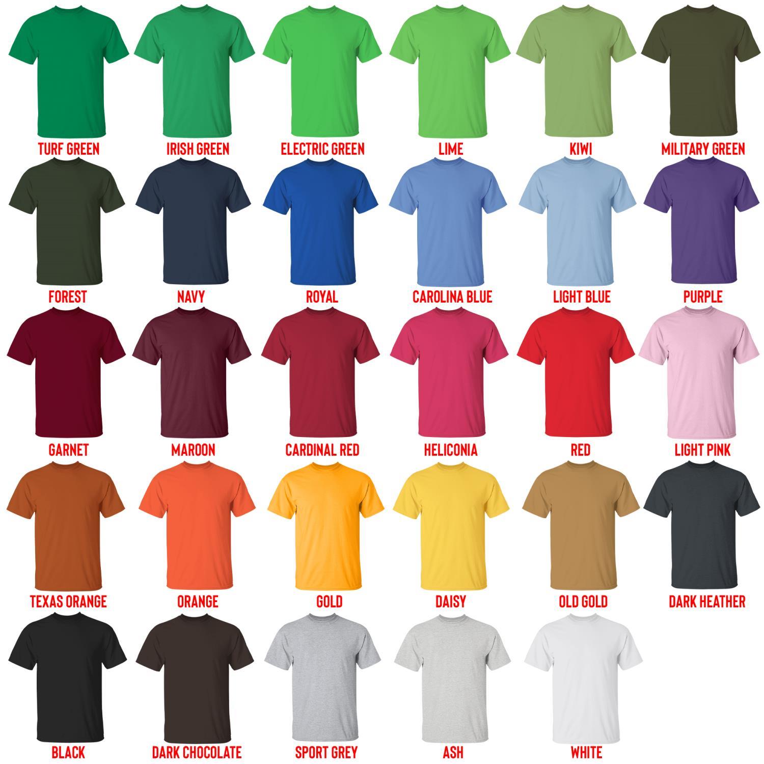 t shirt color chart - Sherlock Holmes Shop