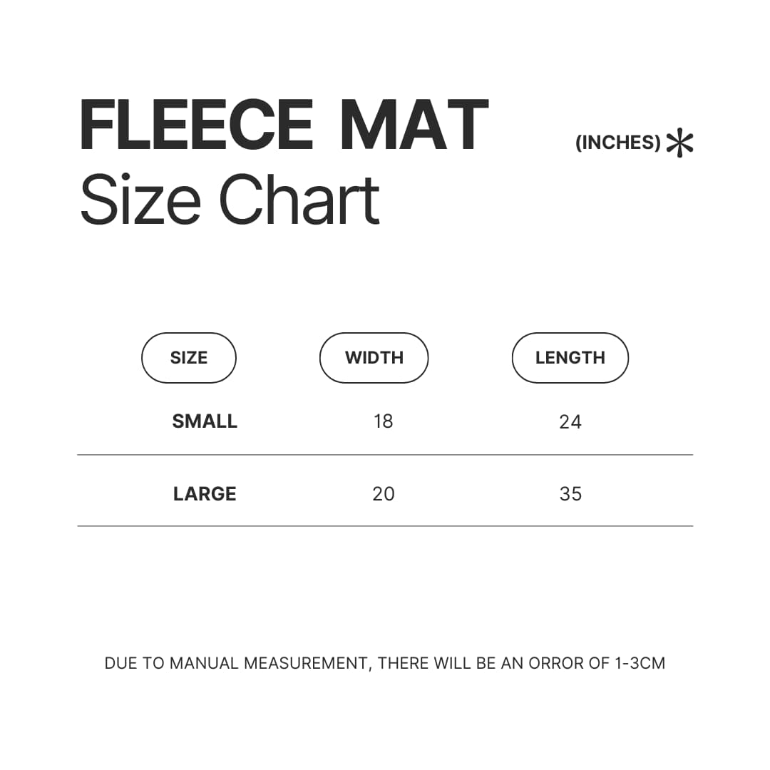 Fleece Mat Size Chart - Sherlock Holmes Shop