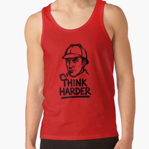 Sherlock Holmes Think Harder Detective Graffiti Tank Top - Image 4