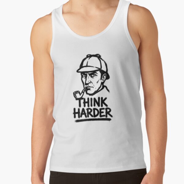 Sherlock Holmes Think Harder Detective Graffiti Tank Top - Image 2