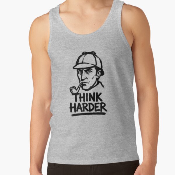 Sherlock Holmes Think Harder Detective Graffiti Tank Top - Image 3