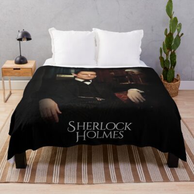 Sherlock Holmes Jeremy Brett By The Lamplight Throw Blanket