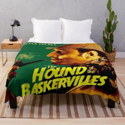 Sherlock Holmes Vintage Hound Of The Baskervilles Print Throw Blanket