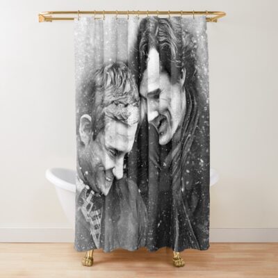 Sherlock Johnlock Laughing In The Snow Shower Curtain