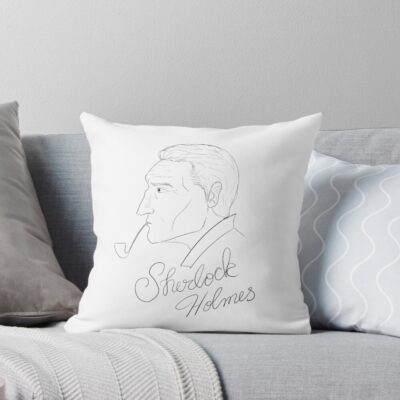 Sherlock Holmes Sketch Throw Pillow