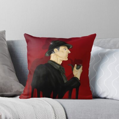 Sherlock Holmes With Background Throw Pillow