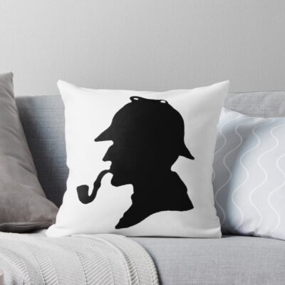 Sherlock Holmes Silhouette Throw Pillow